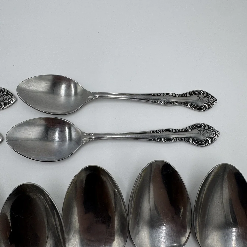 Hanford Forge Charleston Stainless Flatware 20 Pc Lot Korea Floral Rose